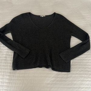 Nordstrom BP. Charcoal Gray Waffle Knit Scoop Neck Sweater - Small